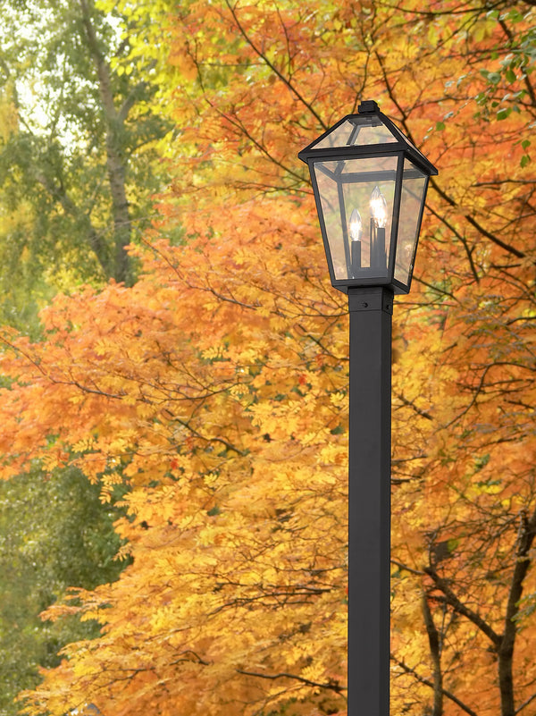 Talbot 3 Light Outdoor Post Mounted Fixture in Black Finish