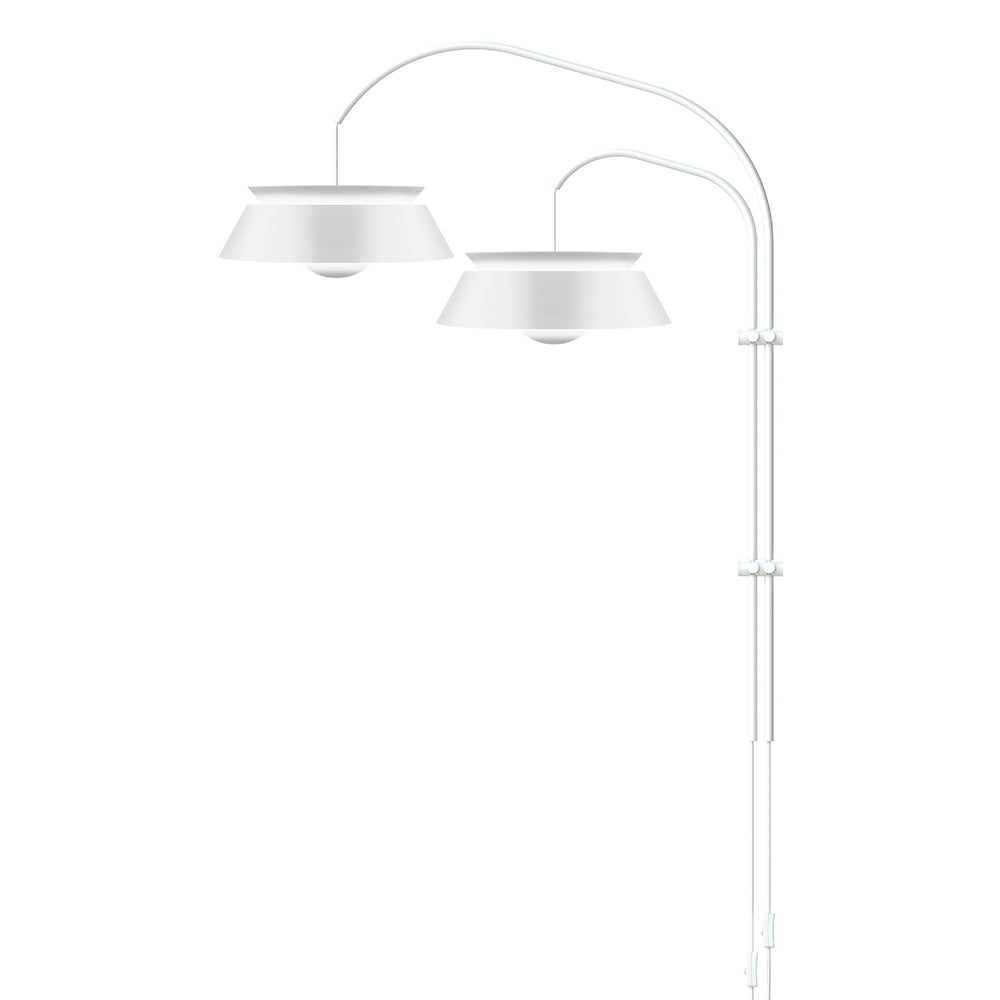 Cuna White 2-Light Wall Lamp with White Wall Hanger
