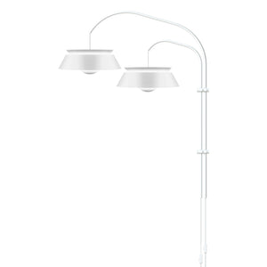 Cuna White 2-Light Wall Lamp with White Wall Hanger