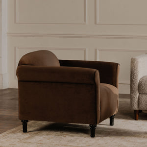 Harmony Dark Brown Faux Mohair Accent Chair by Moe's