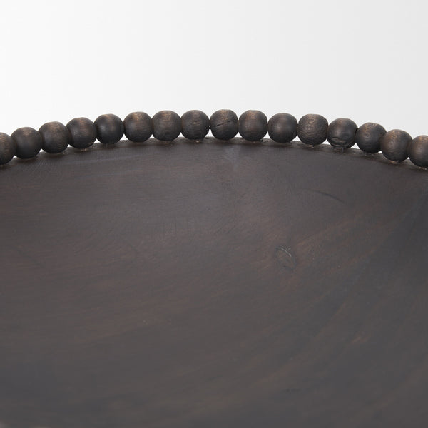 Wendell Dark Brown Wood w/ Wood Beads Round Bowls
