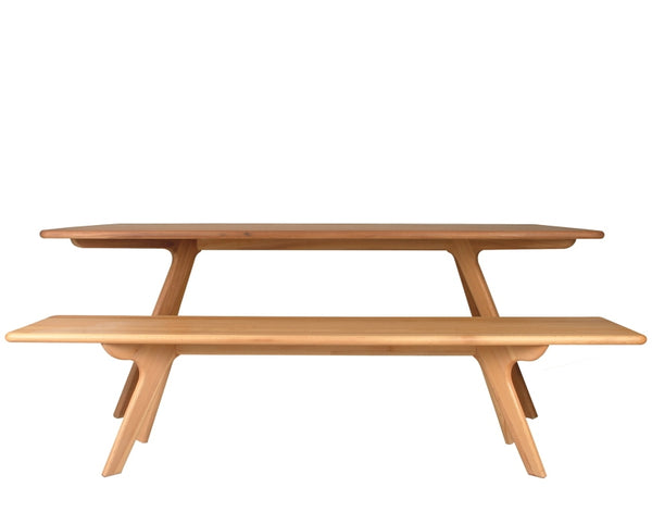 charles bench in natural beechwood and walnut fini