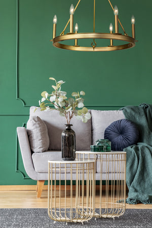 Barclay 6 Light Chandelier in Olde Brass Finish