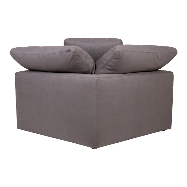 Moe's Clay Corner Chair Light Grey Fabric