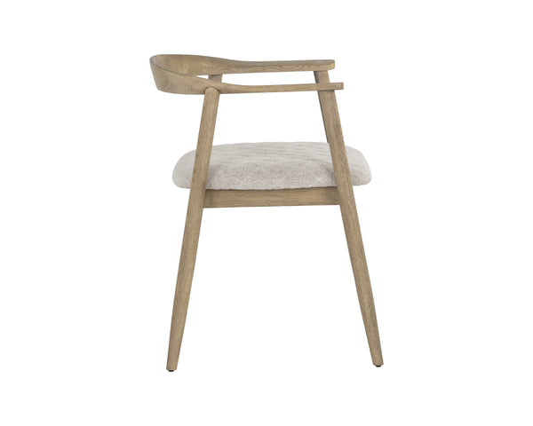 Jeremy Dining Armchair - Weathered Oak - Dove Cream