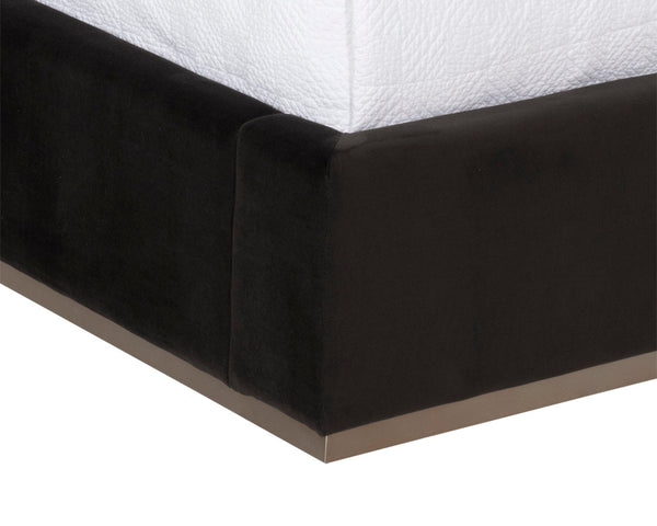 BECKHAM BED - QUEEN - QUILTED ABBINGTON CHARRED BROWN