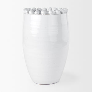 Basin Large Off-White Glazed Vase