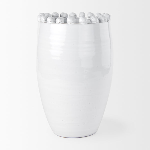 Basin Large Off-White Glazed Vase