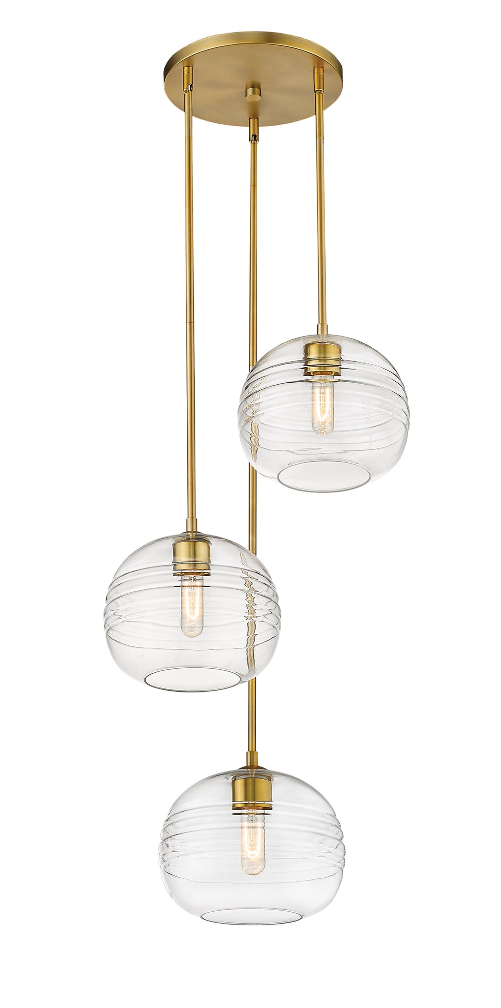 Harmony 3 Light Pendant in Olde Brass Finish