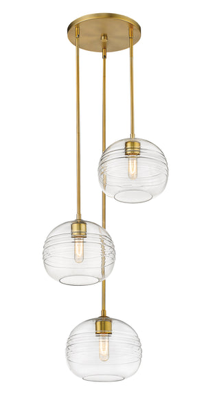 Harmony 3 Light Pendant in Olde Brass Finish