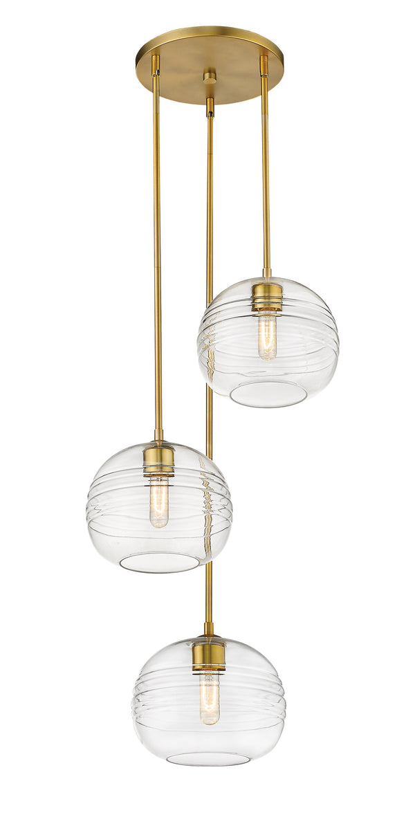 Harmony 3 Light Pendant in Olde Brass Finish