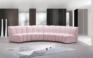 Lynda 4pc. Modular Sectional In Pink Velvet