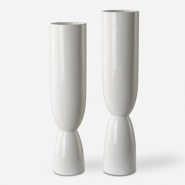 Kimist White Vases, S/2
