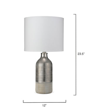 Varnish Ceramic Table Lamp, Silver
