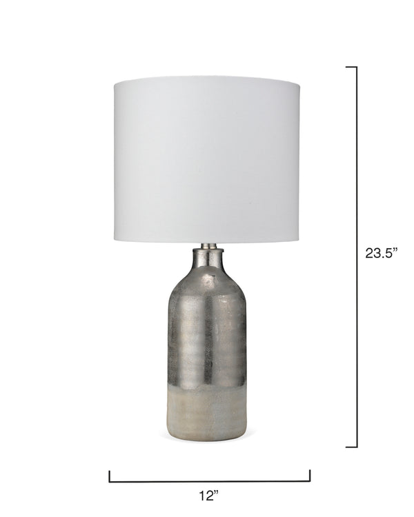 Varnish Ceramic Table Lamp, Silver