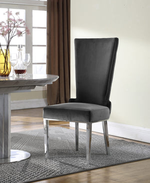 Hope Dining Chair In Grey Velvet