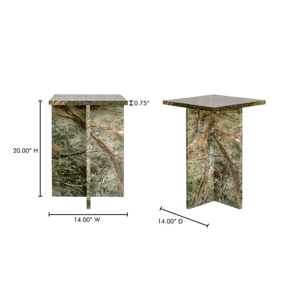 Moe's Blair Accent Table in Rainforest Green Marble