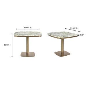 Celeste Cafe Table Green Onyx Marble & Brass