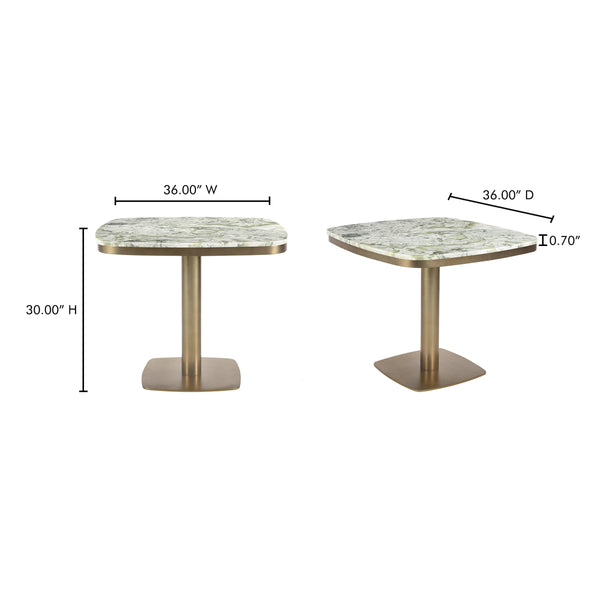 Celeste Cafe Table Green Onyx Marble & Brass