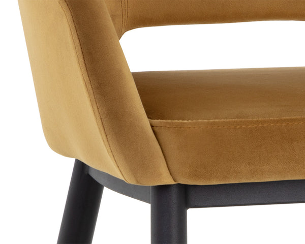 THATCHER DINING ARMCHAIR - BLACK - GOLD SKY