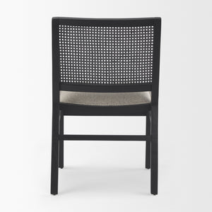 Wynn 20.5L x 24.6W x 34.1H Beige Fabric W/Black Wood Dining Chair