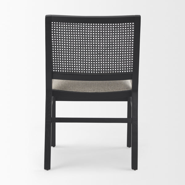 Wynn 20.5L x 24.6W x 34.1H Beige Fabric W/Black Wood Dining Chair