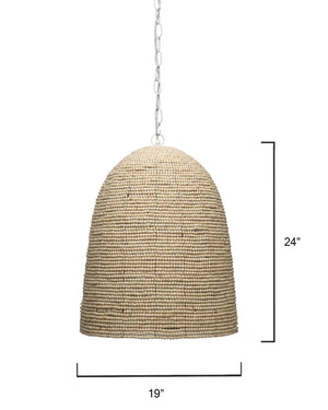 Waterfront Wood Beaded 1-Light Pendant