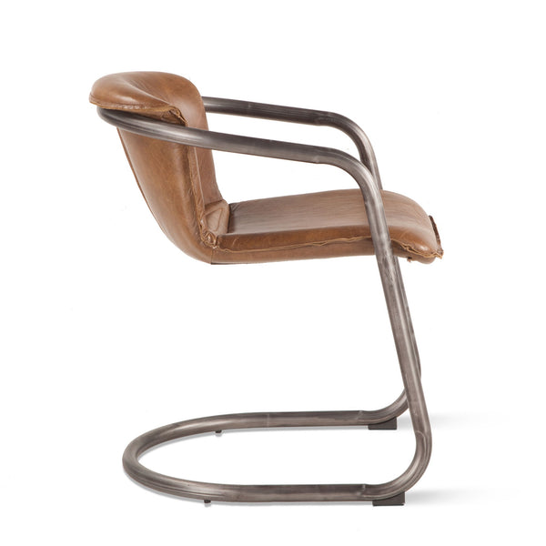 Portofino Distressed Chestnut Leather Dining Chair