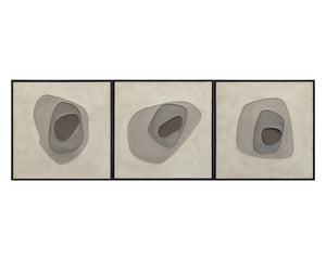 ZEN GARDEN (SET OF 3) - 30" X 30" - BLACK FLOATER FRAME