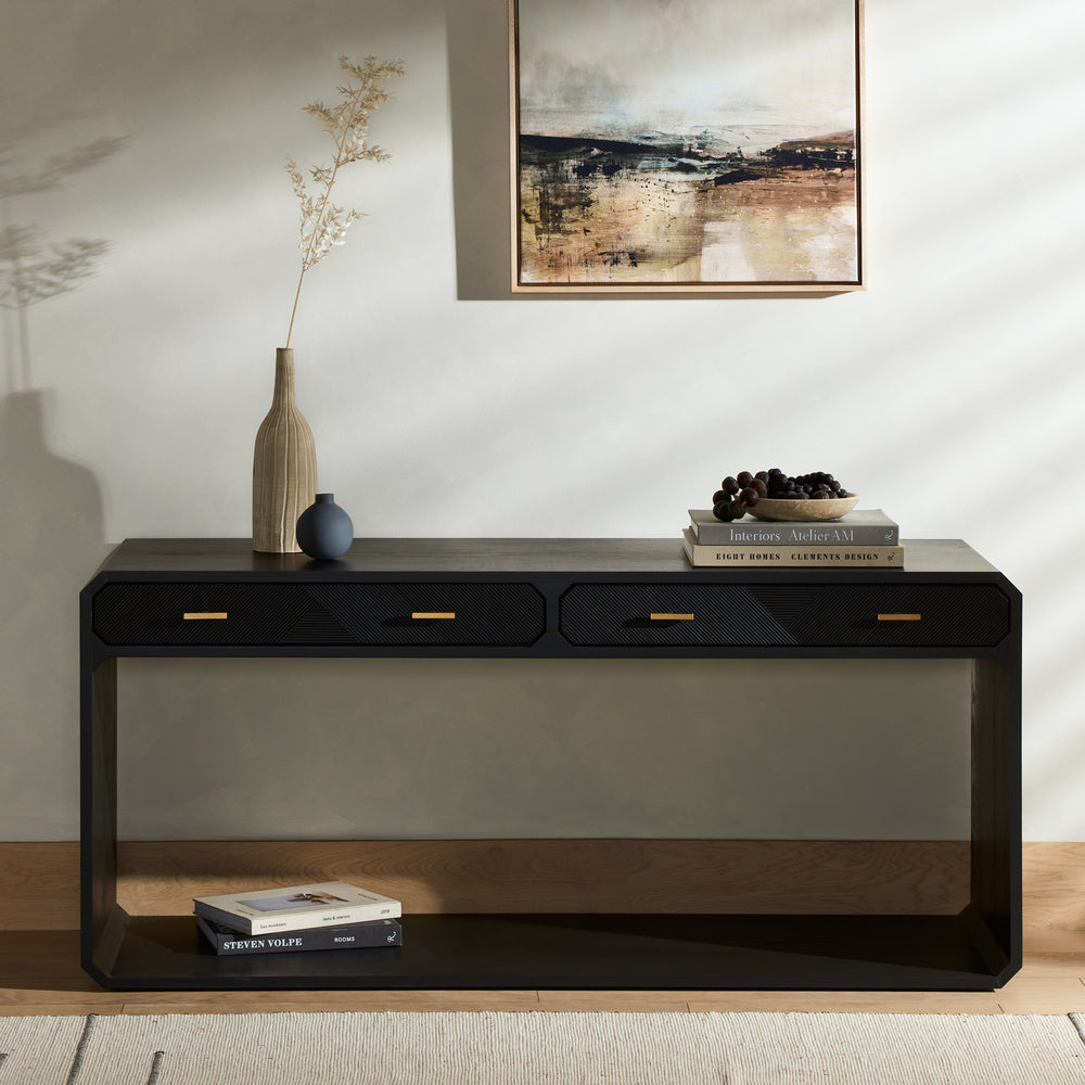Caspian Console Table In Black Ash