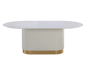 PALOMA DINING TABLE - OVAL - WHITE MARBLE - 84"