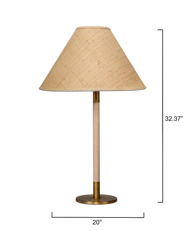 Morgana Wood and Metal Table Lamp with Raffia Shade