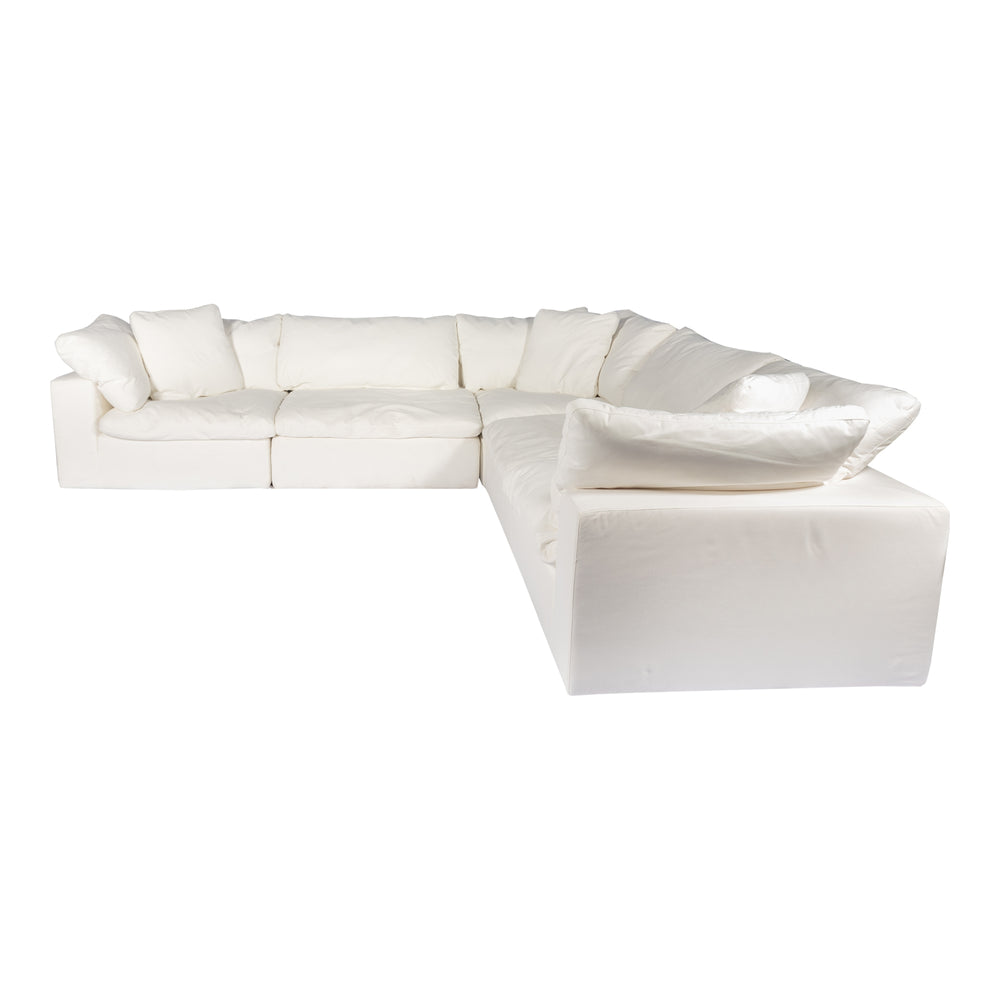 Clay L-Shaped Modular Sectional in Cream White