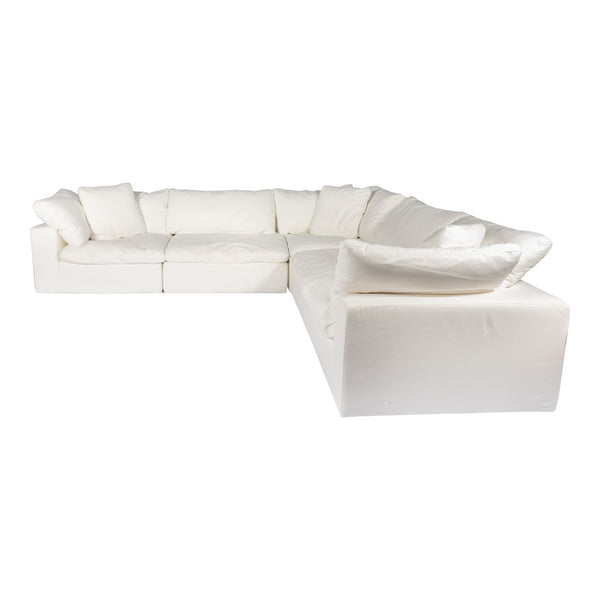 Clay L-Shaped Modular Sectional in Cream White