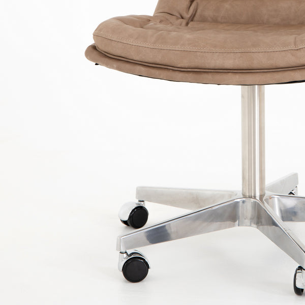 Malibu Industrial Desk Chair In Natural Washed Mushroo