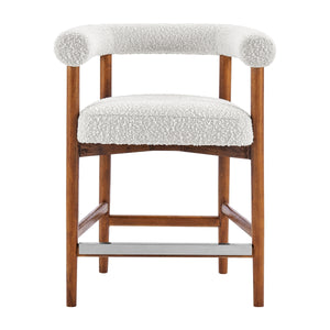 Keanu Boucle Counter Stool Brown Legs, Stanton Beige 