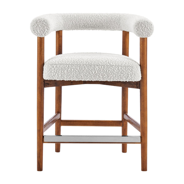 Keanu Boucle Counter Stool Brown Legs, Stanton Beige 