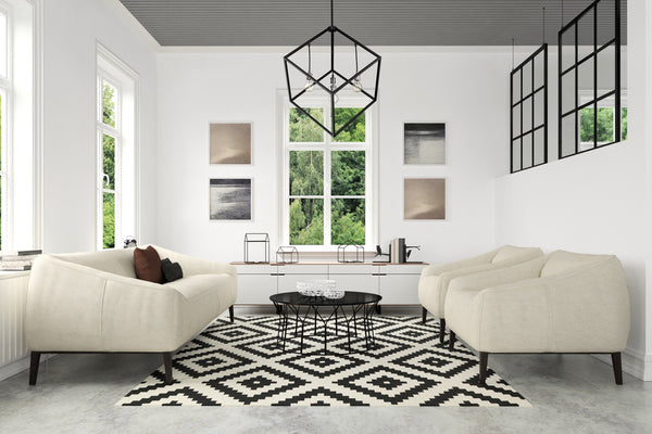 Vertical 4 Light Pendant in Matte Black + Brushed Nickel Finish