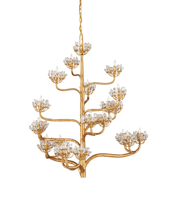 Agavé Americana Gold Chandelier In Dark Contemporary Gold Leaf