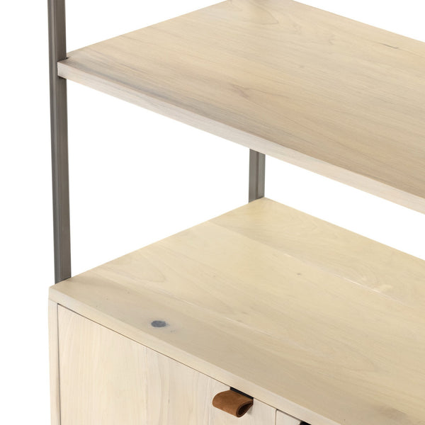 Trey Modular Wall Desk W/ 1 Bookcase - Dove Poplar