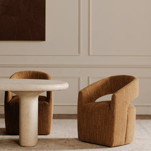 Moe's Barrow Rolling Dining Chair in Amber Glow
