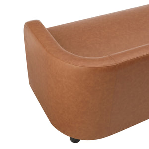 Wendy KD Faux Leather Storage Bench, Vintage Cider