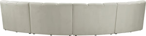 Lynda 4pc. Modular Sectional In Cream Velvet