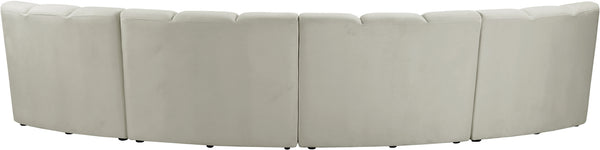 Lynda 4pc. Modular Sectional In Cream Velvet