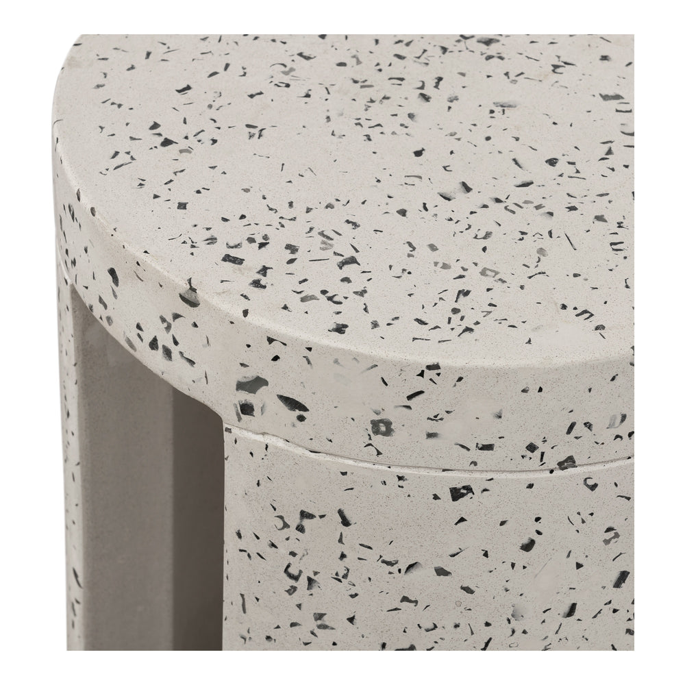 Moe's Lyon Outdoor Stool White Terrazzo