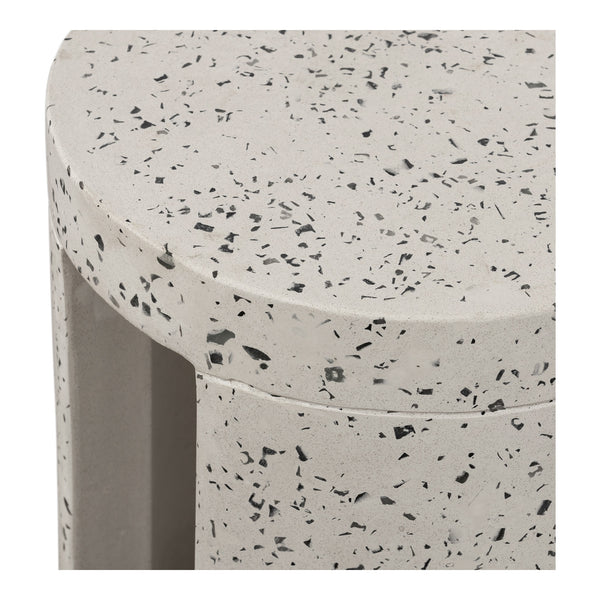 Moe's Lyon Outdoor Stool White Terrazzo