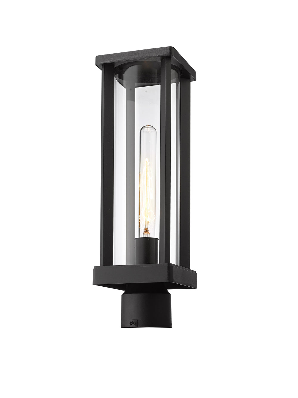 Glenwood 1 Light Outdoor Post Mount Fixture in Black Finish