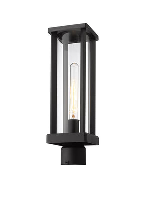 Glenwood 1 Light Outdoor Post Mount Fixture in Black Finish