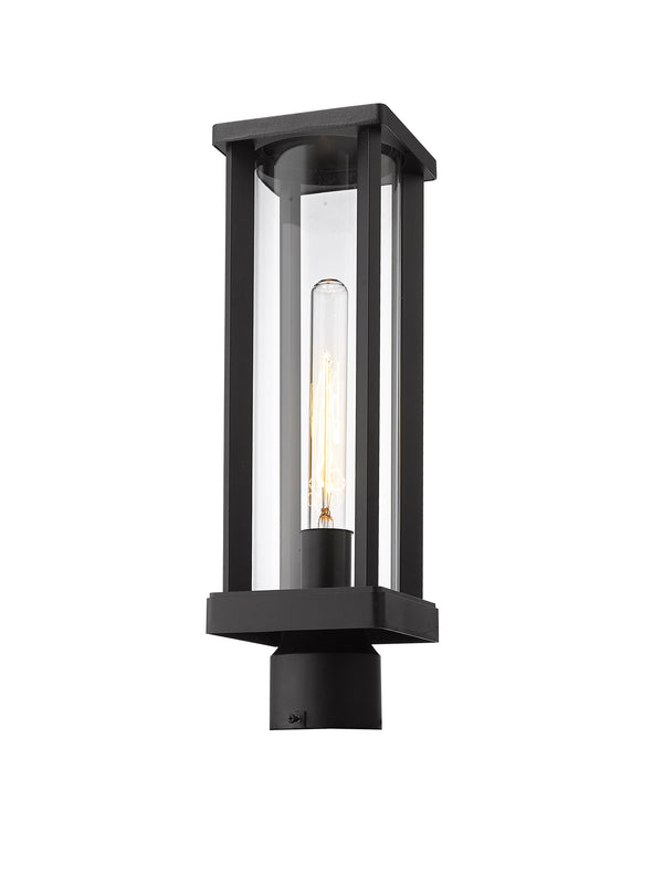 Glenwood 1 Light Outdoor Post Mount Fixture in Black Finish