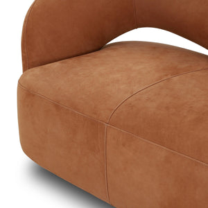 Mazie Sofa In Nubuck Cognac And Burnt Umber